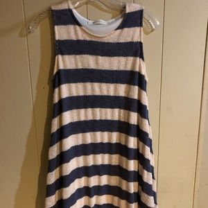 Blue and Cream Striped Dress
